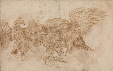 ITALIAN SCHOOL, EARLY 16TH CENTURY Studies of Eagles. Pen and brown ink and...