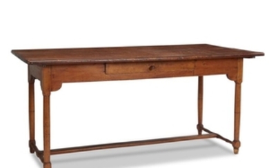 Large pine and birch tavern table 18th century L:...