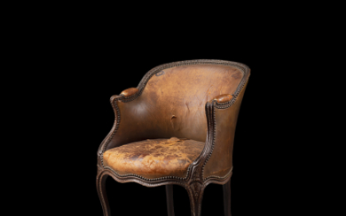A late 18th-century French durmast armchair. Traces of stamp (defects and restorations)