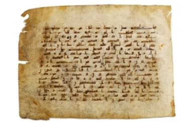 A LOOSE KUFIC QUR’AN FOLIO Near East or...