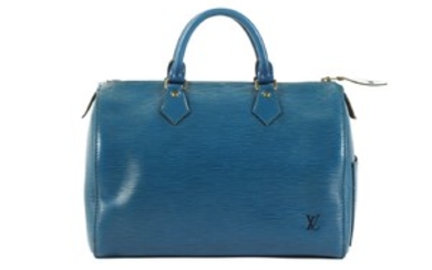Louis Vuitton Blue Epi Speedy 30, c. 1994,...