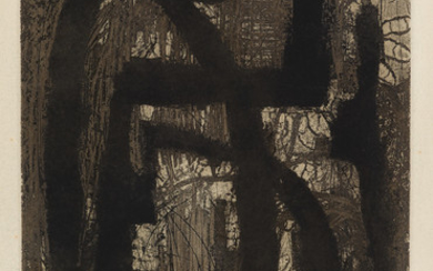 LOUISE NEVELSON Cat. Etching and aquatint printed indark brownish black on Rives, 1965....
