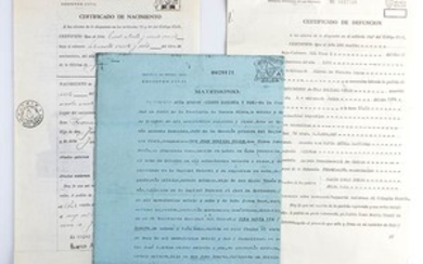 Maria Eva Duarte’s birth certificate copy. Copy of the original...