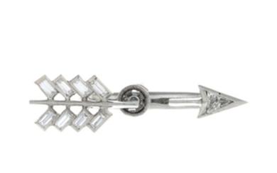 A mid 20th century platinum diamond collar pin.