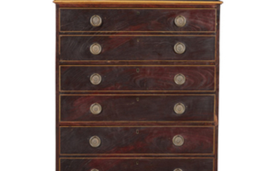 A SCOTTISH GEORGE III LABURNUM CHEST OF DRAWERS EARLY...