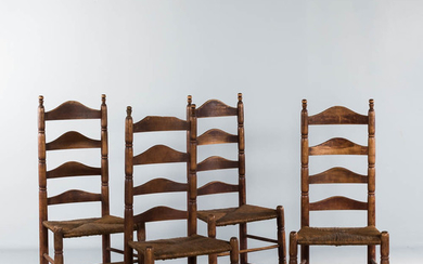 Set of Four Ladder-back Side Chairs