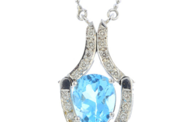 A topaz and diamond necklace.