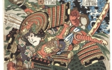 UTAGAWA KUNIYOSHI (1797–1861) SANADA YOICHI MUNESADA AND MATANO NO GORO KAGEHISA EDO PERIOD, 19TH CENTURY