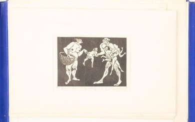 Woodcut erotica by August Becker, series of 10