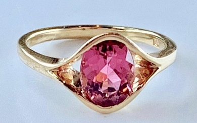 14K Yellow Gold and Pink Tourmaline Ring