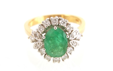 Smaragd-Brillant-Diamant Ring