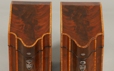 3326103. A PAIR OF GEORGE III MAHOGANY KNIFE BOXES.