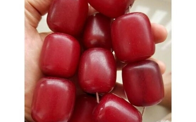 335 g Bakelite cherry necklace (Faturan, beads Amber)