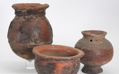 3PC Carchi Pre-Columbian Pottery Vessels