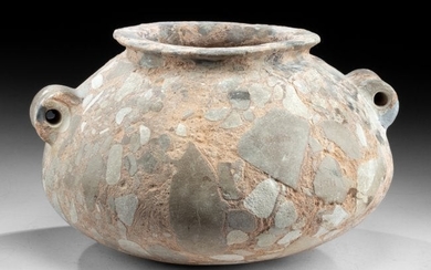 Egyptian Pre-Dynastic Breccia Jar w/ Lugged Handles