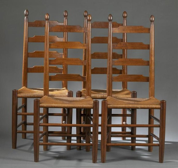 4 American ladder back chairs, 20th c.
