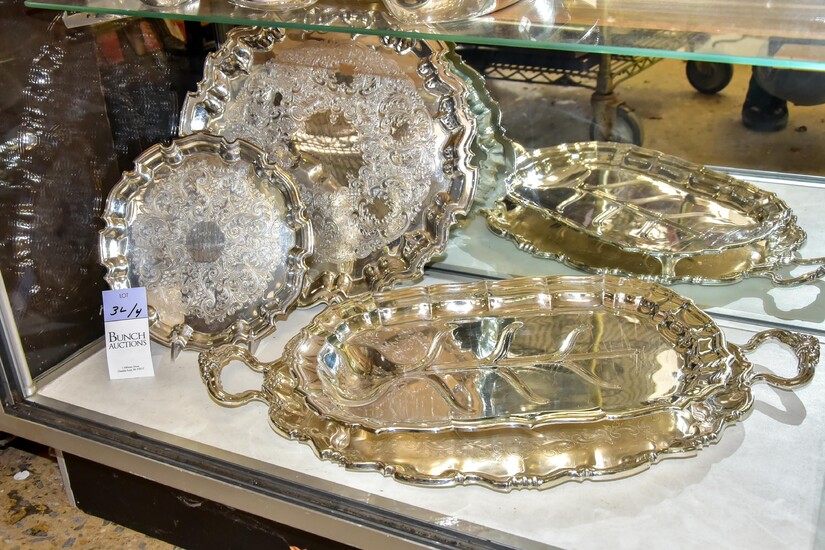 (4) Silver Plate Trays