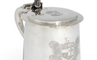 A CHARLES II SILVER TANKARD, LONDON, 1676, MAKER'S MARK OS, PROBABLY FOR OSMOND STRICKLAND