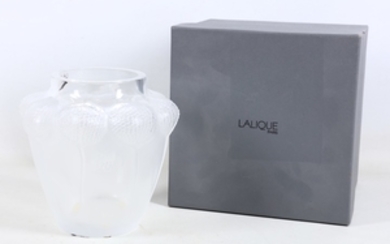 A Lalique opalescent 'Domremy' glass vase, late 20th...