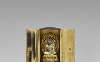 A lacquered and gilt wood zushi. 18th/19th century