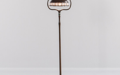 Tiffany Studios Bronze Floor Lamp with Jeweled Bronze Shade