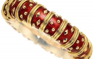 55003: Enamel, Gold Bracelet, Schlumberger for Tiffany