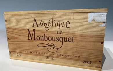 6 Bottles Château Angélique de Monbousquet 2005 - St-Emilion - Original wooden case