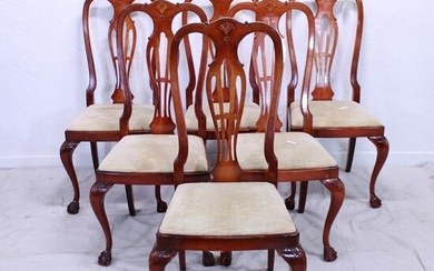 6 Mahogany European Ball & Claw Dining Chairs