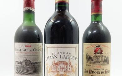 6 bouteilles 1 bt : CHÂTEAU DU GLANA 1982 Saint Julien (haute épaule, étiquette sale,...