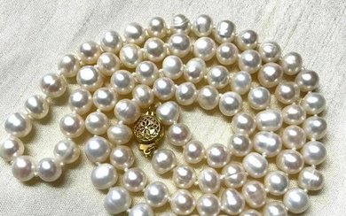 7-8mm White Freshwater Pearls 25" Necklace