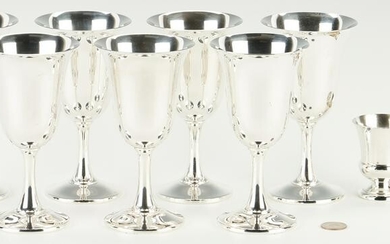 7 Wallace Sterling Silver Goblets & 3 others