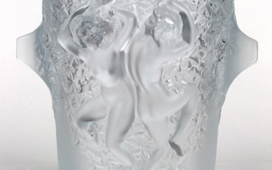 Lalique France Ganymeade frosted champagne bucket