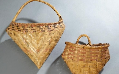 Two Choctaw Indian Baskets, 20th c., one elbow, one