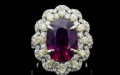7.25ct GIA Kashmir Sapphire & 2.00ctw Diamond Ring