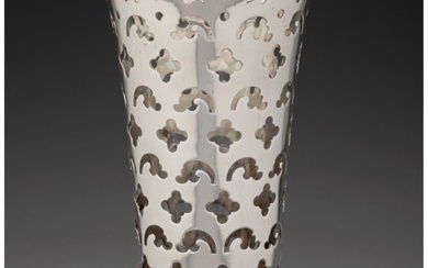 74303: A Tiffany & Co. Silver Reticulated Trumpet Vase