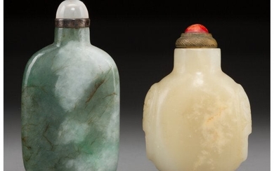 78003: Two Chinese Jade Snuff Bottles, Qing Dynasty, 19