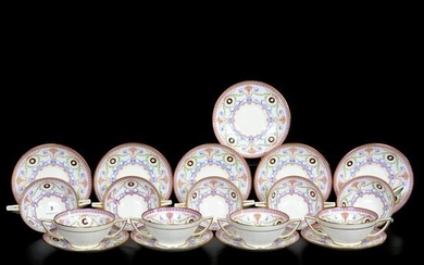 (9) Boullion Cups/Saucers Marked Minton