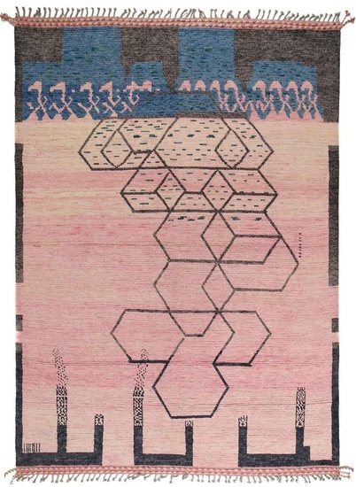 9 x 12 Handmade Contemporary Moroccan Wool Rug