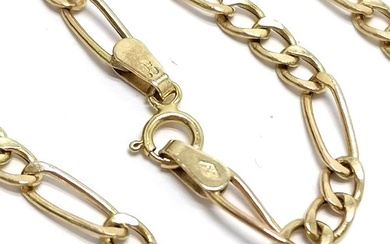 9ct marked gold filed curb link bracelet - 18cm & 3.4g