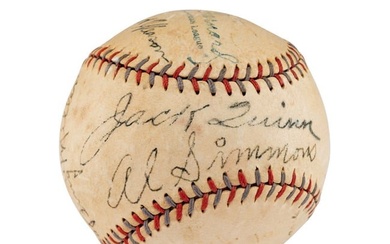 A 1929 World Series Champions Philadelphia Athletics Team Signed Autograph Baseball Featuring Mickey