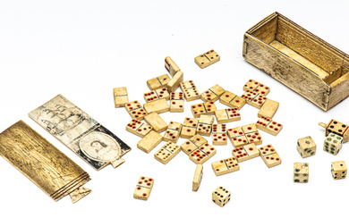 A 19th century antique prisoner of war bone games box...