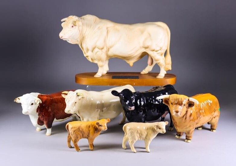 A Beswick Pottery 'Connoisseur' Model of a Charolais Bull,...