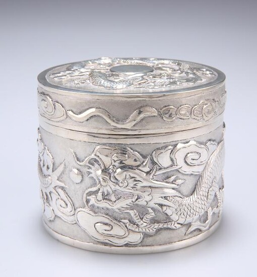 A CHINESE EXPORT SILVER BOX AND COVER, by Sing Fat
