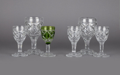 A COLLECTION OF 6 CUT CRYSTAL GLASSES, with monogram of King Ludwig III of Bavaria (1913-1918.