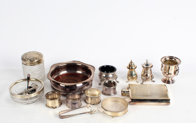 A COLLECTION OF SILVER AND PLATED WARE.
