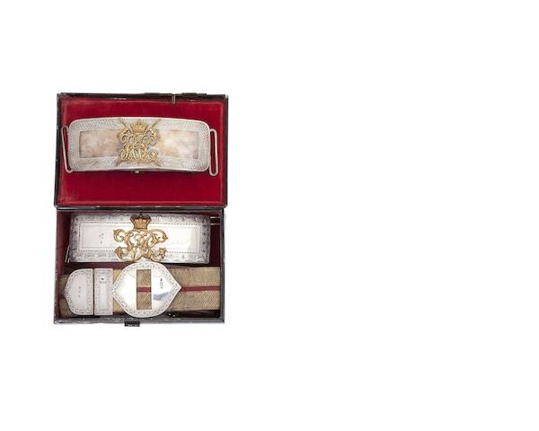 A Cased Silver-Mounted Flap Pouch And Shoulder-Belt Of An Officer In The 3rd (The King's Own) Hussars, And A Silver-Mounted Flap Pouch Of An Officer In The Hyderabad Cavalry Lancers, The First London Silver Hallmarks For 1900, Maker's Mark J.L, The...