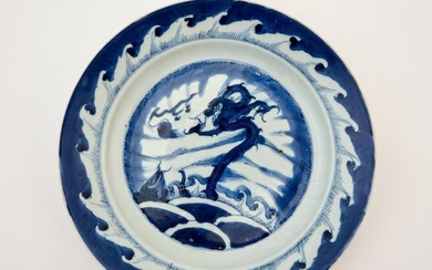 A Chinese Blue and White Porcelain Dish Kangxi Period