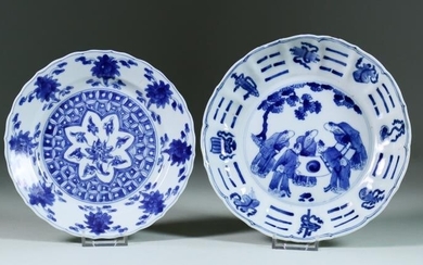 A Chinese Kangxi Blue and White Porcelain Plate, painted...