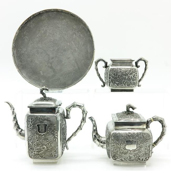 A Chinese Silver Coffee and Tea Service