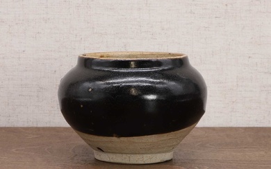 A Chinese black-glazed jar